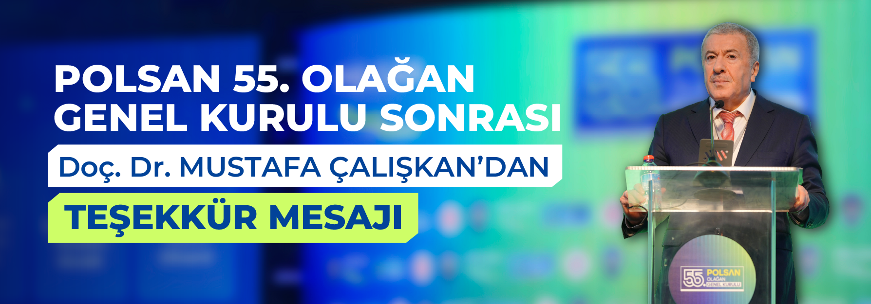 DOÇ. DR. MUSTAFA ÇALIŞKAN’DAN TEŞEKKÜR MESAJI